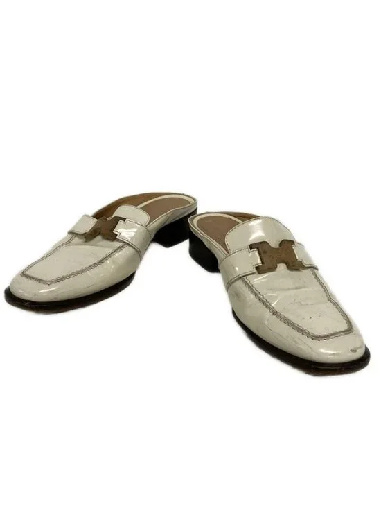 Hermes Sandals 37 Ivory Brown Leather - Picture 2 of 7